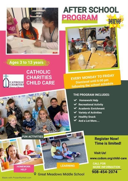 After school program flyer image.  Please contact the school for more information.